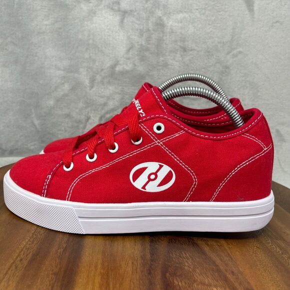 Heelys Youth Size 5 Skate Shoes Red White Canvas Lace Up Pro 20 Low Top HES10456 - Picture 4 of 12